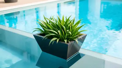 Poolumrandung mit Pflanzen
