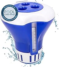 Pool Dosierschwimmer mit Thermometer I Einstellbarer Dosierer zur Chlorzugabe für Pools I Pool D…