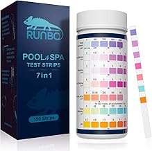 RUNBO 7 IN 1 Poolwasser Teststreifen für pH,150 Stück,Wassertester Tester für Spa Schwimmbad,G…