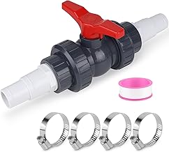 Kugelhahn mit Schlauchverbinder PVC Absperrhahn Pool Absperrventil Inkl. 1 Absperrhahn 1 1/2″(50m…