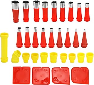 QWORK® 32 Stück Silikon Edelstahl Universal Düsen Set,Integrierte Gummidüse Werkzeug Kit für…