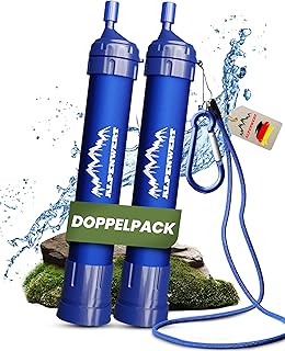 ALPENWERT Wasserfilter Outdoor Doppelpack – Trinkwasserfilter für 4000 Liter gefiltertes Wasser …