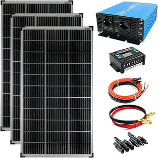 solartronics Komplettset 3×140 Watt Solarmodul 1500 Watt TS1500 reiner Sinus blau Spannungswandle…