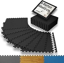 ALPIDEX 8er Set Bodenschutz Sportgeräte Matte 1cm Dicke 60×60 cm Trainingsmatten 2,88 m² Unterl…