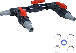 Miganeo Bypass Set für Pool Solarweiche 3 Wege Ventil Anschluss Ø 32/38mm Schlauchschellen Sand…