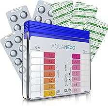 Pool Tester pH und Chlor inkl. 60 Pool Testtabletten, Pooltester, Pool Wassertester, Schütteltes…