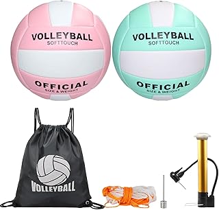 6 Stücke Sports Volleyball Kinder Offizieller Größe 5,Soft Touch Beach Volleyball Zubehör,Bea…