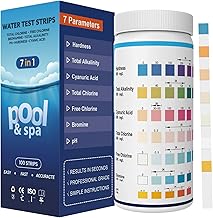 7-in-1 Pool Teststreifen für Spa | Genauer Whirlpool Messstreifen und Wassertester Teststreifen …