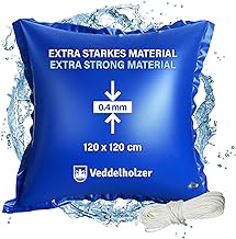 Veddelholzer XXL 120 x 120 cm Luftkissen Rund inkl. 4 m Seil Poolkissen zur Poolabdeckung. Perfek…