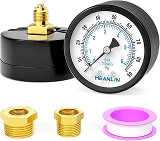 MEANLIN MEASURE 0~6BAR/0~90PSI Brunnenpumpe Druckmesser 2″DIAL FACE 1/8″BSP,mit 1/4″BSP und 3/8″B…