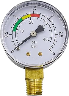 Manometer 1/4 zoll Pool Manometer Präziser Wasserdruckmesser 0-3BAR/PSI Wasser Manometere Schwim…