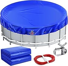 Poolabdeckung Rund für Pools Ø 320-366 cm, UV-beständige Solarplane Pool rund aus 200g/m² PE …