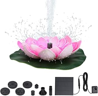 Solar Wasserpumpe Solar Springbrunnen, 1.2W Lotus Solar Springbrunnen Pumpe mit 6 Düsen, Solar G…