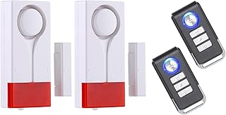 Lancoon Tür Fenster Alarm, 2Er-Pack, Drahtlose Fernbedienung, Haussicherheit, Magnetischer Senso…