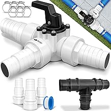 tillvex® Bypass Set Pool 12-TLG. – Ø32 & 38 mm Anschluss | 3-Wege-Ventil & ABS-Adapter | 6X Sch…
