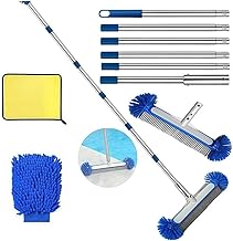 Poolbürste mit Teleskopstange 230cm Lang, Pool Reinigungsbürste 45cm, Poolbesen mit Längenvers…