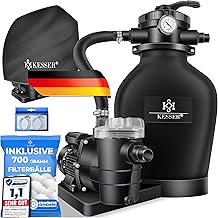 KESSER® Sandfilteranlage Sandfilter+700g Filterbälle ersetzen 25kg Filtersand 7-Wege Ventil mit…