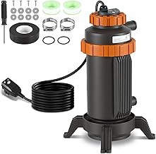 Poolheizung Elektrisch 3KW mit Digitalanzeige & 4-Fach Sicherheitsschutz, 32–38 mm Anschluss, H…