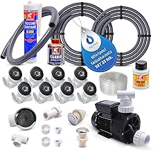 AQUADE 25-teiliges Set Whirlpоol Badewanne Selbstbausatz – Bausatz mit Whirlpоol Pumpe 0,75 HS,…