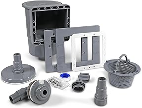 POOL Total Skimmer-Set Grau für Stahlwandbecken – Einbauskimmer Komplett-Set aus ABS – Mit Einla…