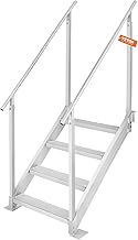 VEVOR 4-stufige Badeleiter mit Zwei Handläufen Bootsleiter 800x1850x1750mm Poolleiter aus Alumin…