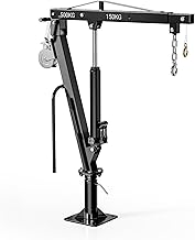 Wiltec Pickup Kran Ladekran bis 1770 mm Höhe, 500 kg Traglast und 360° Drehkranz, Seilwinde, ma…