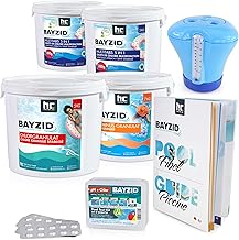 Bayzid Starterset für große Pools – Komplettes Wasserpflege-Set mit Chlorgranulat, Multi-Tabl…