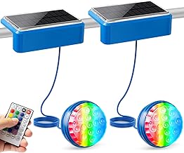 2 Stück Solar Poolbeleuchtung Licht, Solarbetriebene Unterwasser LED Pool Lichter mit Fernbedien…