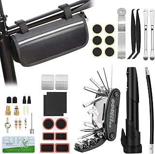 Ninonly Fahrrad Reparaturset 38Pcs Fahrrad Notfallset mit 16-in-1 Fahrrad Multitool Fahrradwerkze…