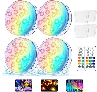 Nalezuns Unterwasser Licht,4 Stück 13 LED Poolbeleuchtung Unterwasser, LED Poollicht Beleuchtung…