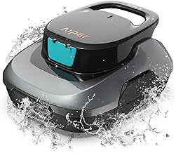 AIPER Kabelloser Poolroboter, Poolsauger Akku mit 90 Min Laufzeit, Doppelantrieb & Selbstparkfunk…