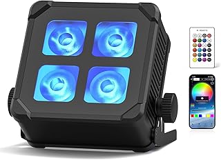 U`King 4x10W LED Par Akku Wasserdicht, RGBWA UV Bühnenlicht Outdoor Strahler IP65 mit Fernbedien…
