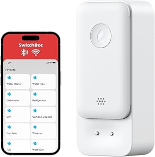 SwitchBot WLAN Wassermelder, Smart Wassersensor, 100dB Einstellbarer Alarm & App-Benachrichtigung…