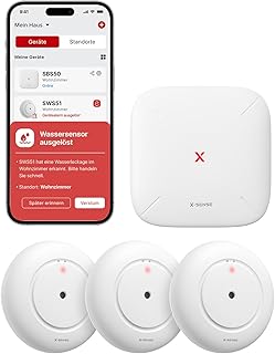 X-Sense Smart Wassermelder mit Batterie, WLAN Wassersensor, kompakter Überschwemmungssensor mit …