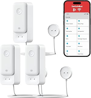 SwitchBot WLAN Wassermelder kein Hub erforderlich(nur 2.4G), Smart Wassersensor 100dB Einstellbar…