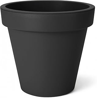 Spetebo Kunststoff Pflanzkübel L groß – 48 cm/anthrazit – Blumenkübel rund für Außen und Inn…