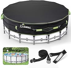 UIRWAY 500D Poolabdeckung Rund 366cm [2026 Verbesserte Schwerlastplane] Abdeckplane Pool mit UV-S…