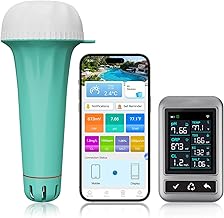Intelligenter Pooltester 7-in-1, Wiederaufladbar, WLAN & App Steuerung, Automatische Messung für…