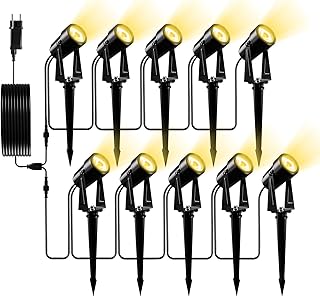 Yuusei Gartenbeleuchtung mit Strom, 10 in 1 Pack 31M Gartenlampen für Draußen, 3000K Warmweiß …