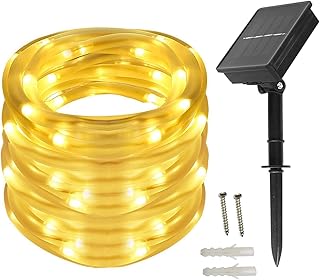 BXROIU Solar Lichtschlauch 10M 100 LED IP65 Wasserdicht Außen, Solar Lichterkette für Garten, B…