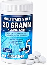 Multitabs für Pool 5 in 1 – 20g (1kg) – Hochwirksame Chlortabletten für Pool – Langzeit Chl…