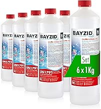 Höfer Chemie 6 x 1 kg Chlor flüssig in handlicher Flasche – wirkt schnell und zuverlässig für…