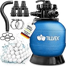 tillvex® Sandfilter Pool ohne Pumpe + Filterbälle | Filterkessel Poolfilter inkl. Adapter Ø32-…