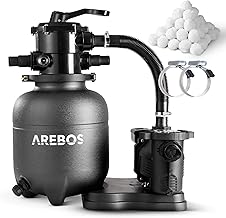 Arebos Sandfilteranlage mit Pumpe inkl. 600g Filterbälle | 350W | 9500 L/h | Tankvolumen bis zu …