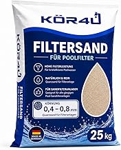 kör4u Filtersand 25 kg, Quarzsand Körnung 0,4-0,8 mm, Filtermedium für Sandfilteranlagen und P…