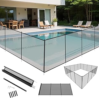 LZQ Poolzaun Kinder Sicherheitszaun Pool Schutzzaun Abnehmbar Gartenzaun Poolschutz Schwimmbadzau…