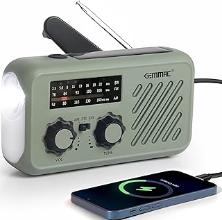 Notfall Radio, 3-Wege-Laden Emergency Radios, 2000mAh Akku Kurbelradio Solar Ladegerät Power Ban…
