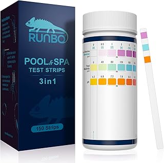 RUNBO 3-in-1 Pool-Teststreifen für Spa, 150 Stäbchen, Teststreifen, Wassertest-Set, genauer che…