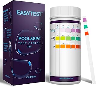 EASYTEST 3-in-1 Pool Teststreifen für Spa, 150 Stäbchen pH Wert Teststreifen Wassertest-Set Gen…