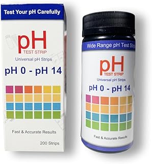 200 Stück pH Teststreifen (0-14), pH Wert Teststreifen zur schnellen Messung, Vierfarbiges Lackm…